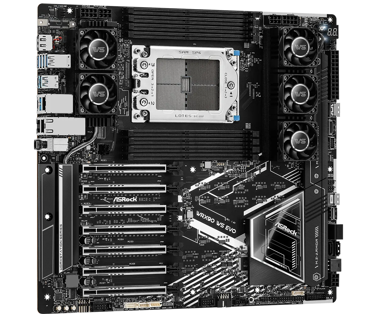 ASRock WRX90 WS EVO AMD Ryzen Threadripper PRO 7000 WX-Series Socket sTR5 EEB Motherboard