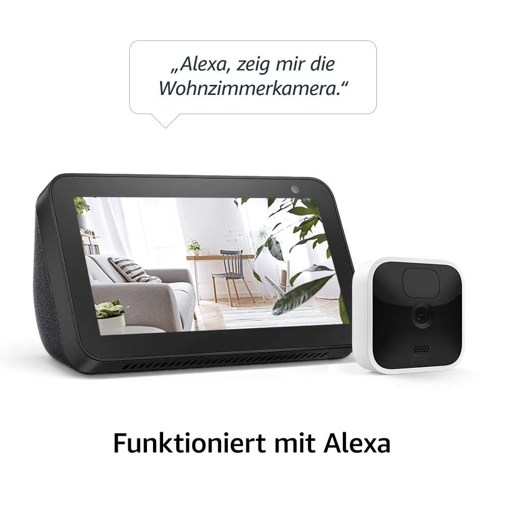Blink Indoor Kamera mit Basisstation (1080p, Akku, Weiss)