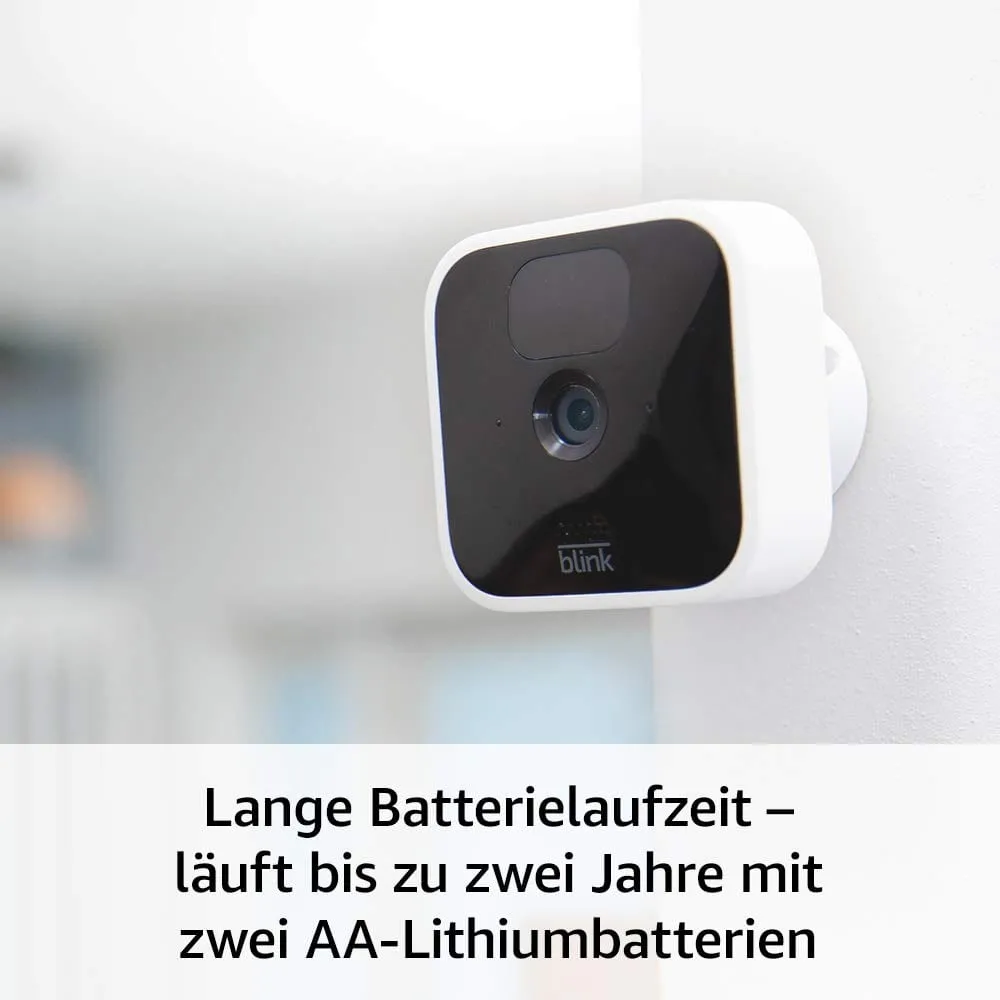 Blink Indoor Kamera mit Basisstation (1080p, Akku, Weiss)
