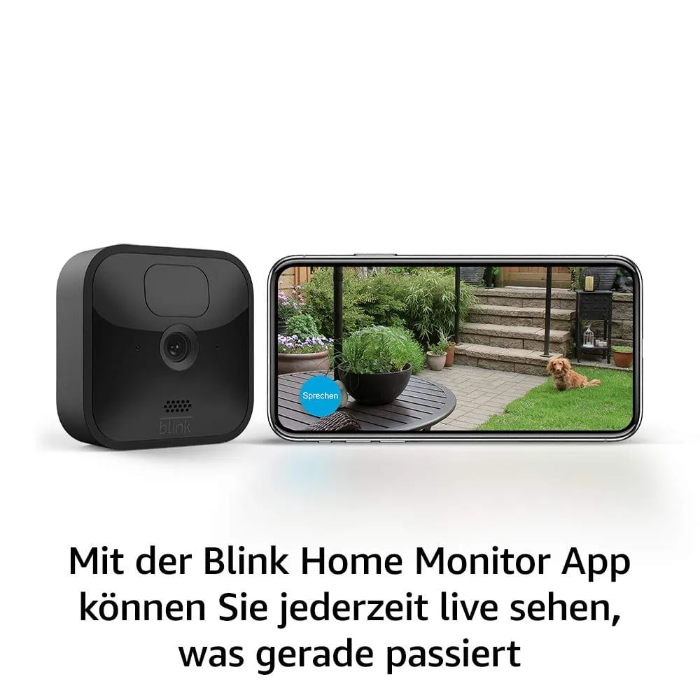 Blink Outdoor Kamera mit Basisstation (1080p, Akku, Weiss)