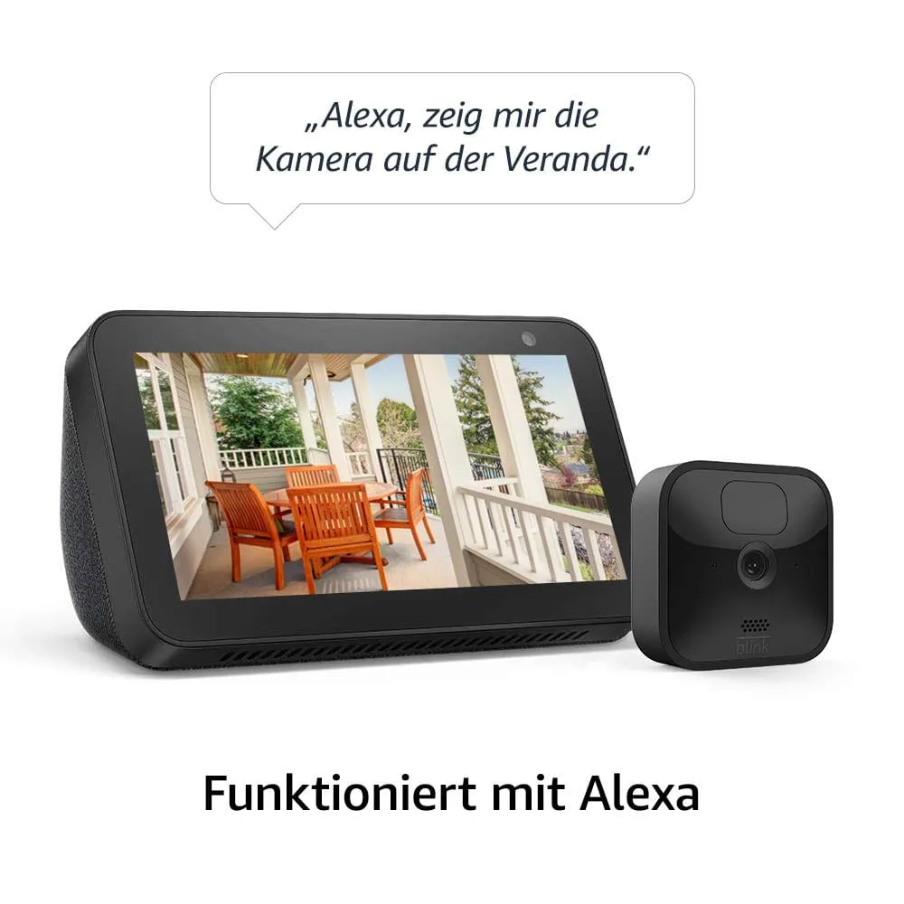 Blink Outdoor Kamera mit Basisstation (1080p, Akku, Weiss)