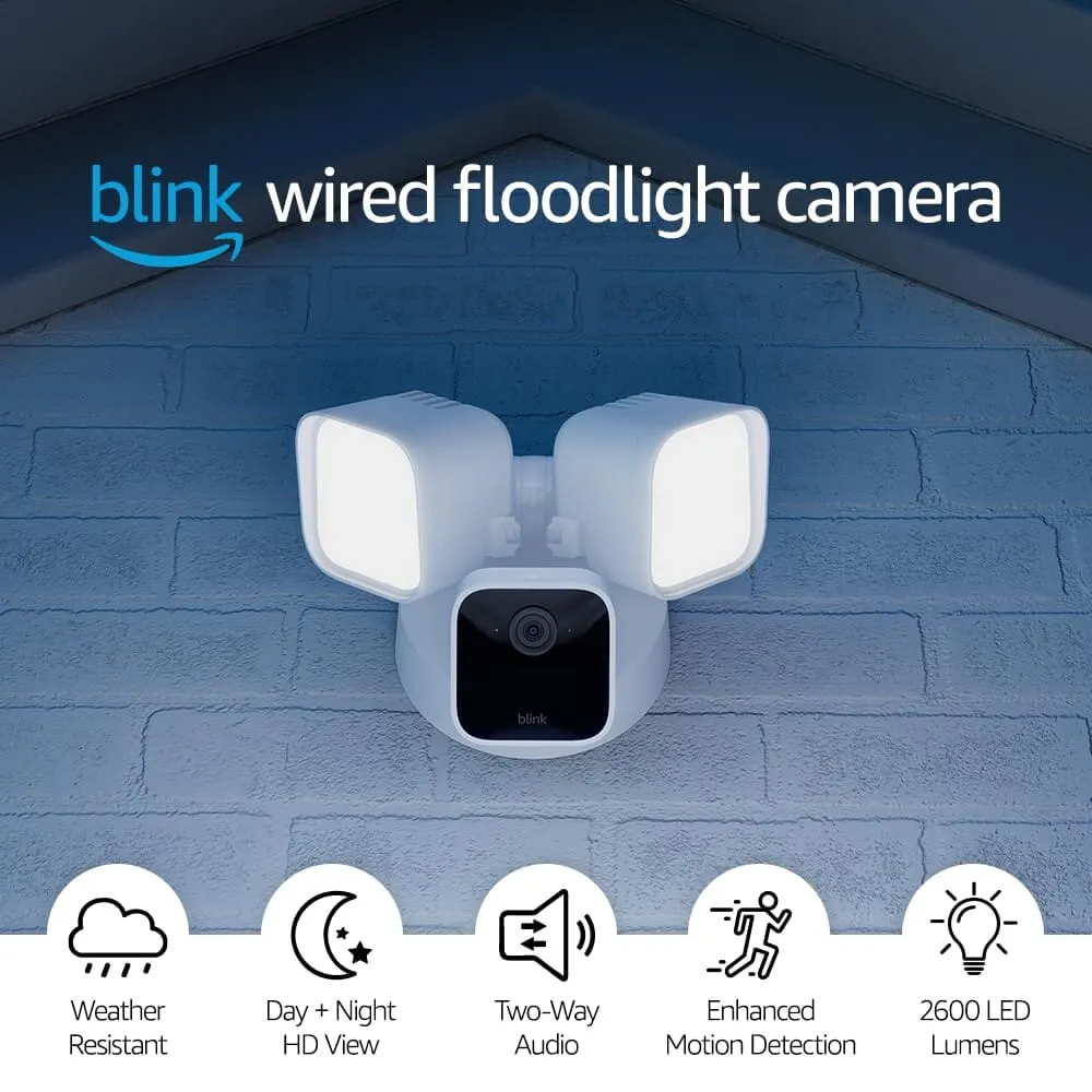 Blink Wired Floodlight 2600 Lumens Smart Security Camera (Refurbished)