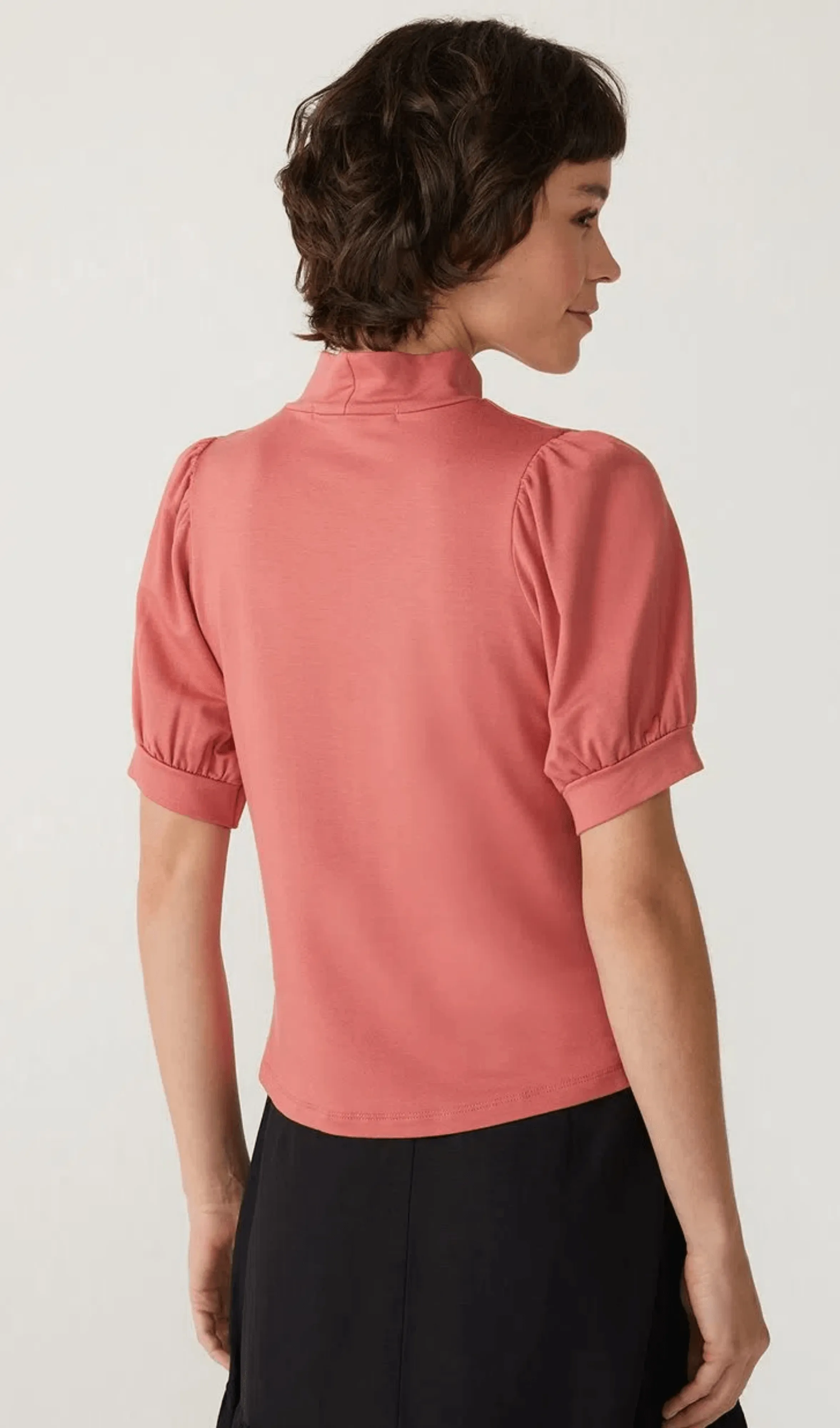 Blusa Malha Manga Bufante Shoulder