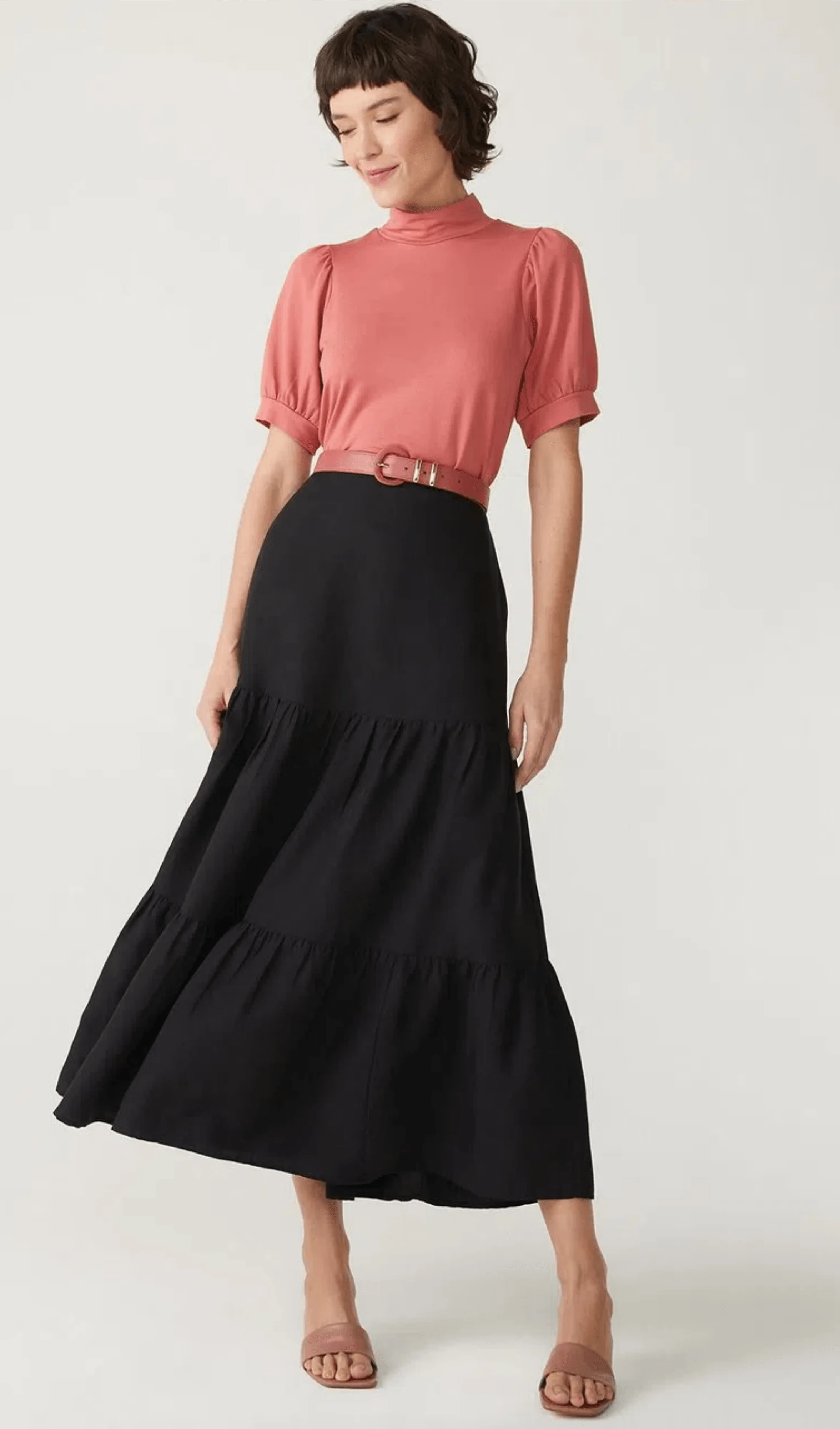 Blusa Malha Manga Bufante Shoulder