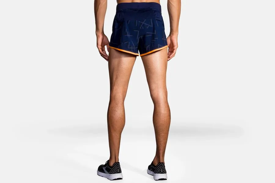Brooks Sherpa 3" Split Short - Navy/Orange