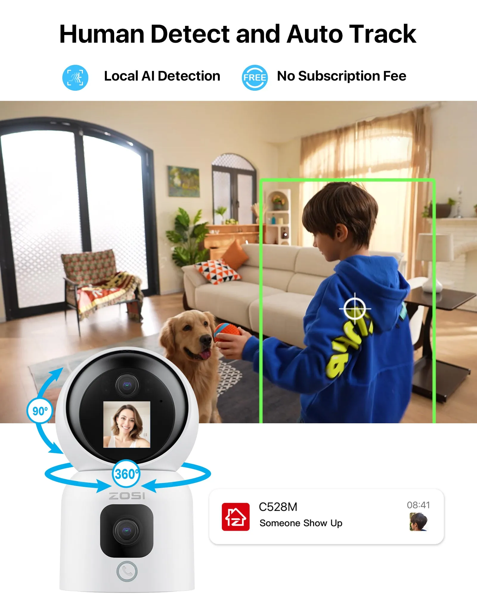 C528M 6MP 2.4GHz 5GHz WiFi Camera with Dual Lens   Max 256GB Storage