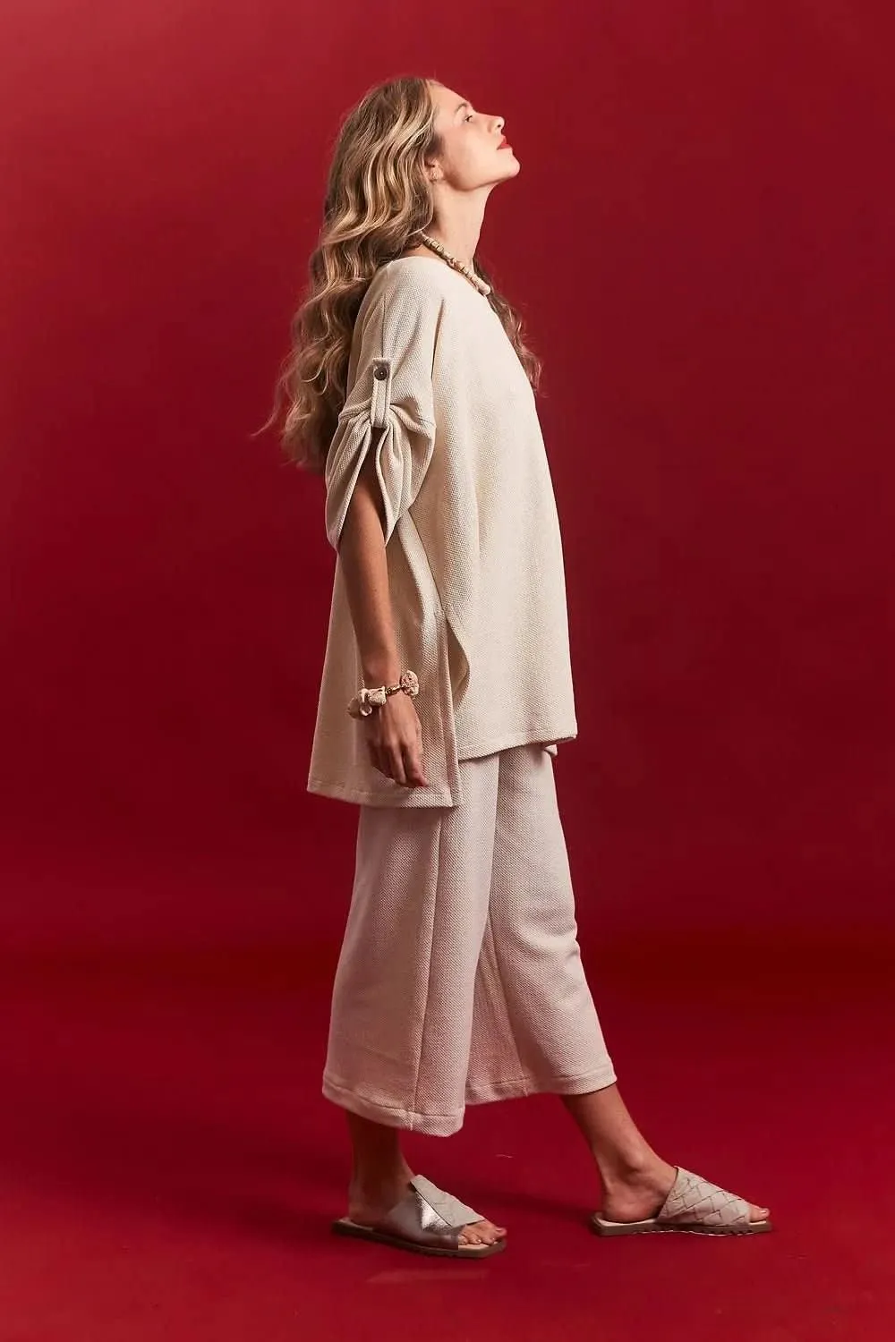Calça Midi Tricot Cru UNA