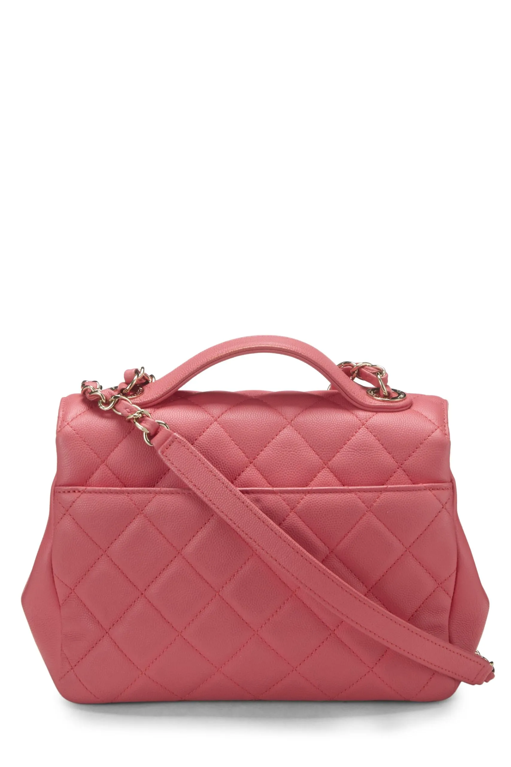 Chanel,  Pink Quilted Caviar Business Affinity Flap Bag Small, Pink