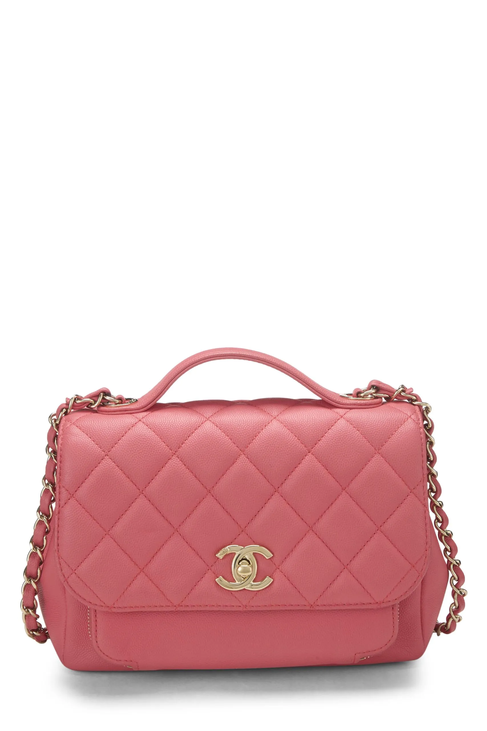Chanel,  Pink Quilted Caviar Business Affinity Flap Bag Small, Pink