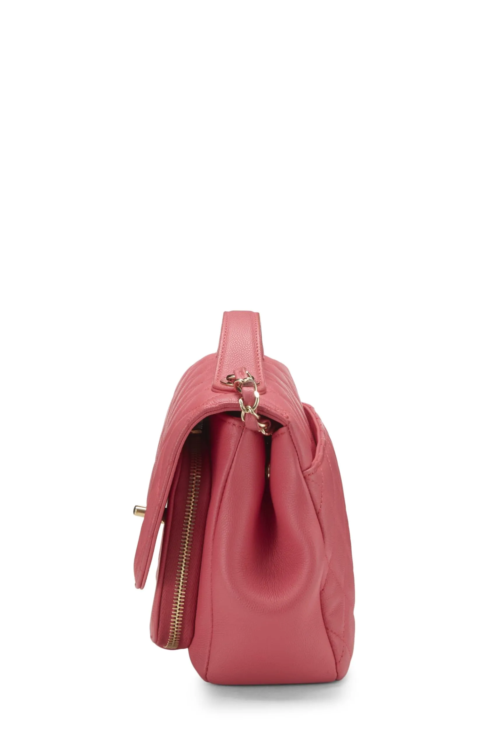Chanel,  Pink Quilted Caviar Business Affinity Flap Bag Small, Pink