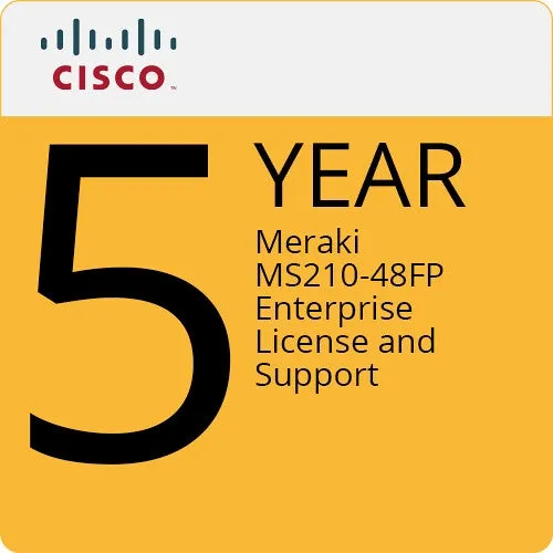 Cisco MS225-48FP Access Switch with 5-Year Enterprise License and Support