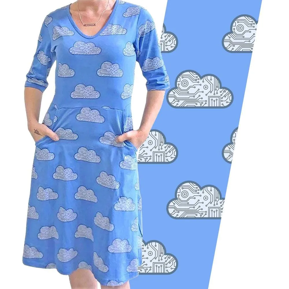 Cloud Computing Fit & Flare Dress