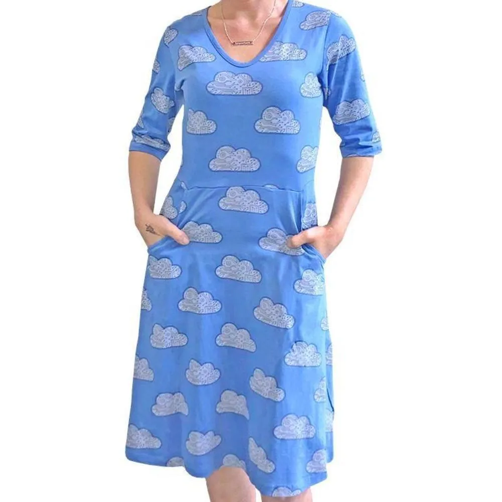 Cloud Computing Fit & Flare Dress