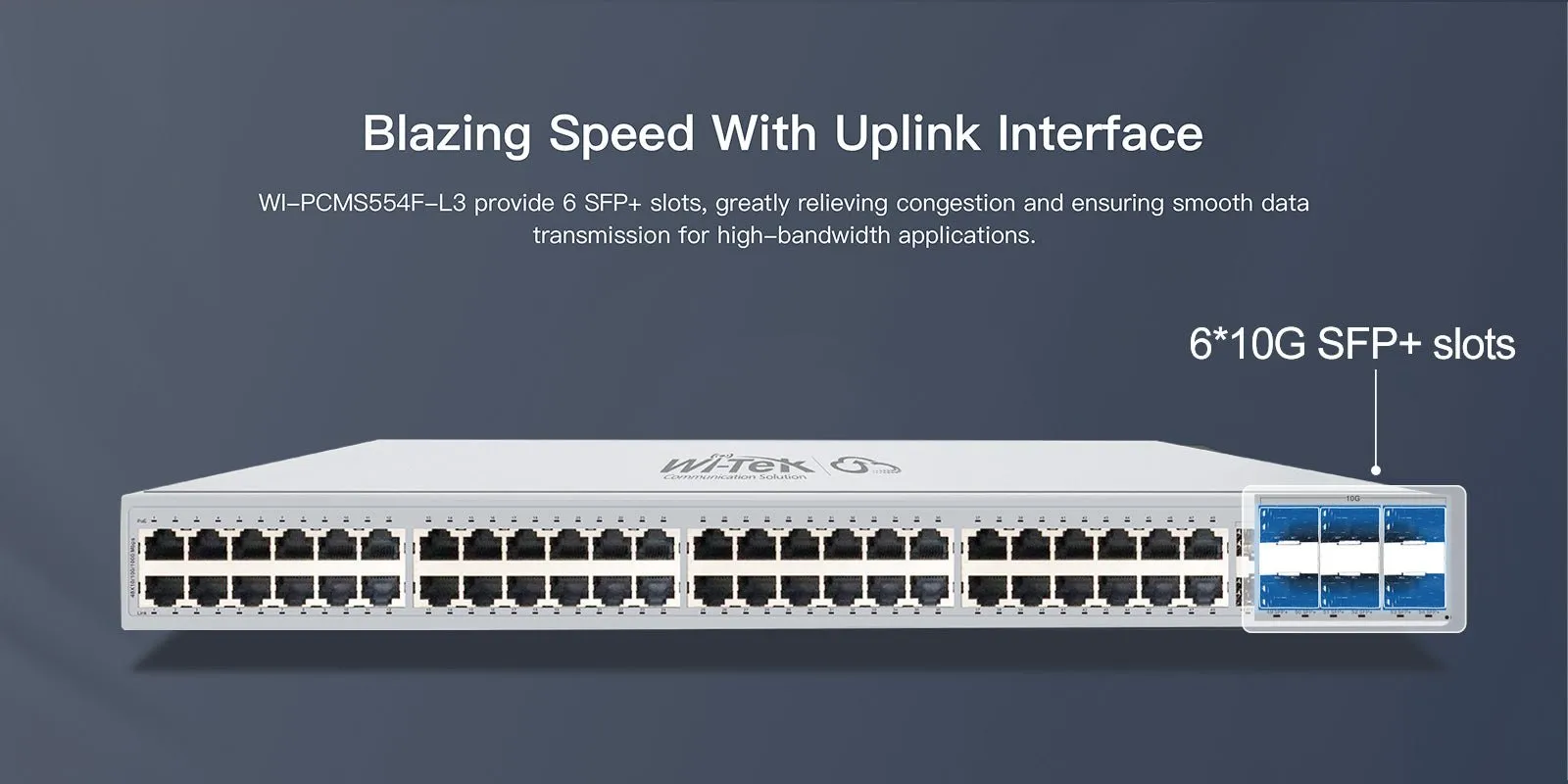 Cloud Layer-3 PoE Gigabit Network Switch, 48 Port   6 SFP