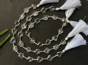 Crystal hammered cut Cloud shape beads | 12 Pieces, 10mm to 12mm