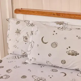 Cutie and Boo Glow in The Dark 100% Cotton Bedsheet (Double   2 Pillow Covers)