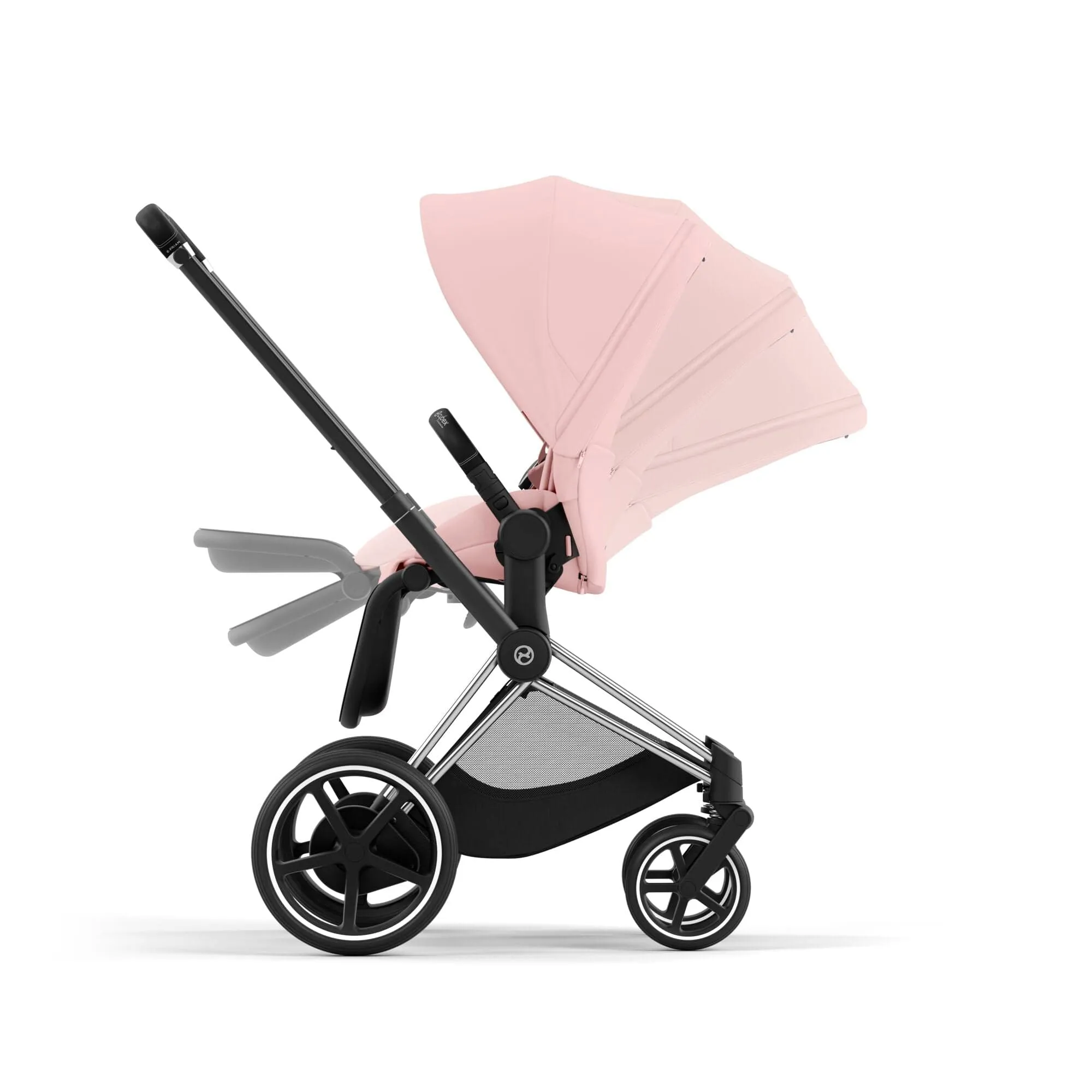 Cybex e-Priam Travel System With Cloud T in Peach Pink