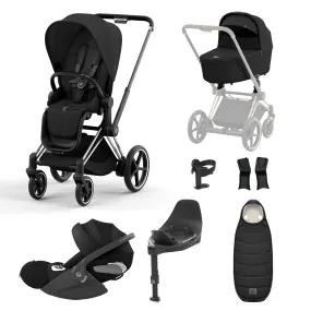 Cybex e-Priam Travel System With Cloud T in Sepia Black