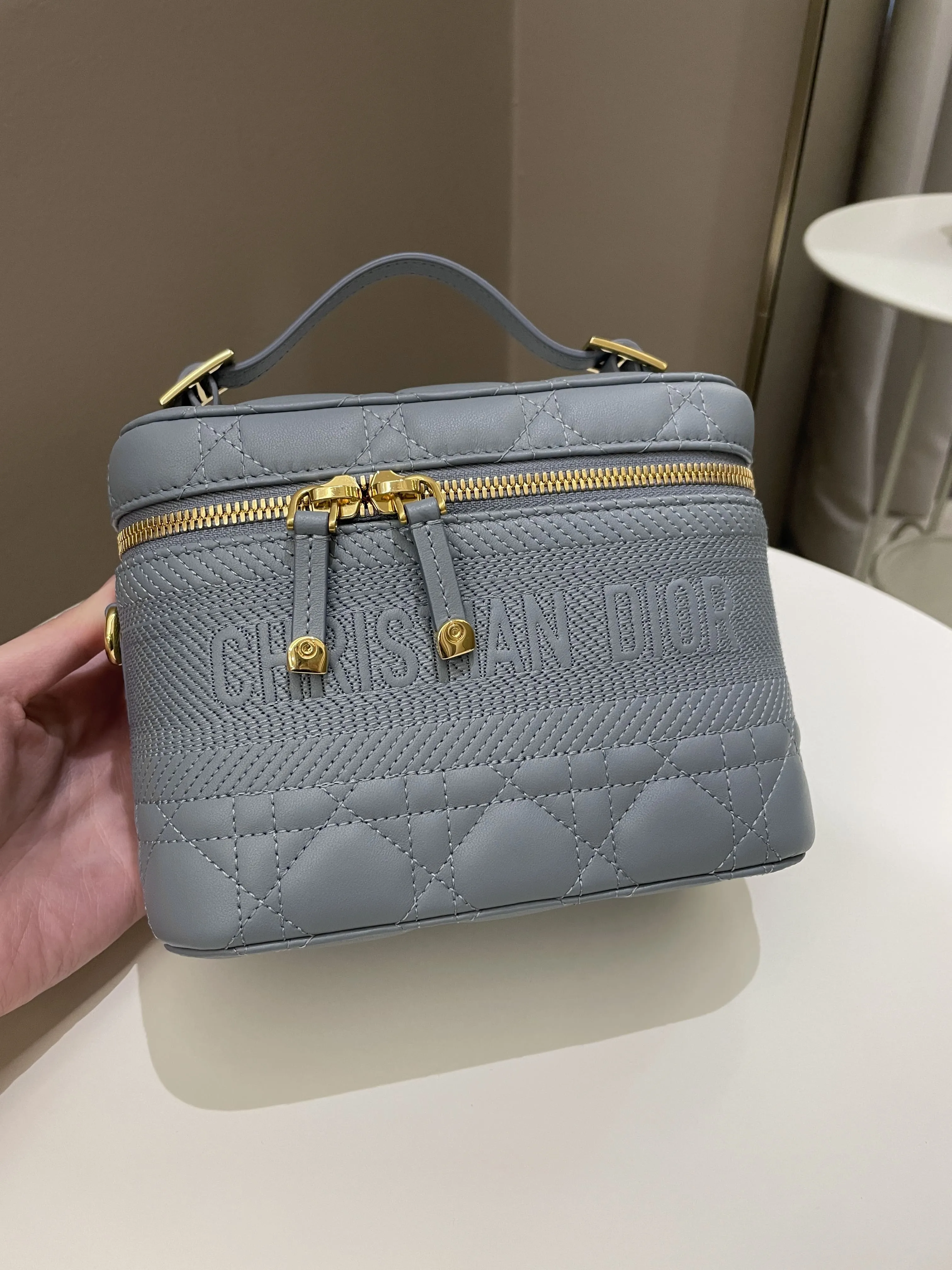 Dior Lady Dior Cannage Travel Vanity Cloud Blue