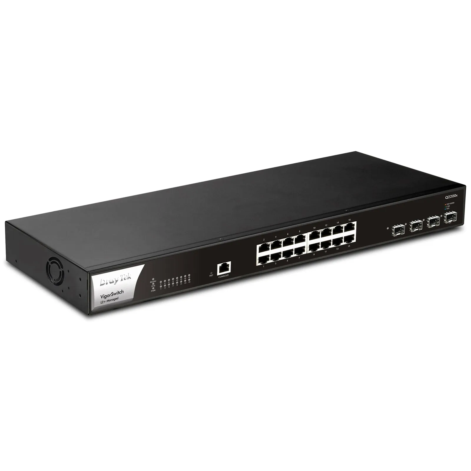 DrayTek VSQ2200X-K VigorSwitch Q2200x 16 Port 2.5GbE Layer 2  Managed Switch with 4x 10 GbE SFP Uplinks