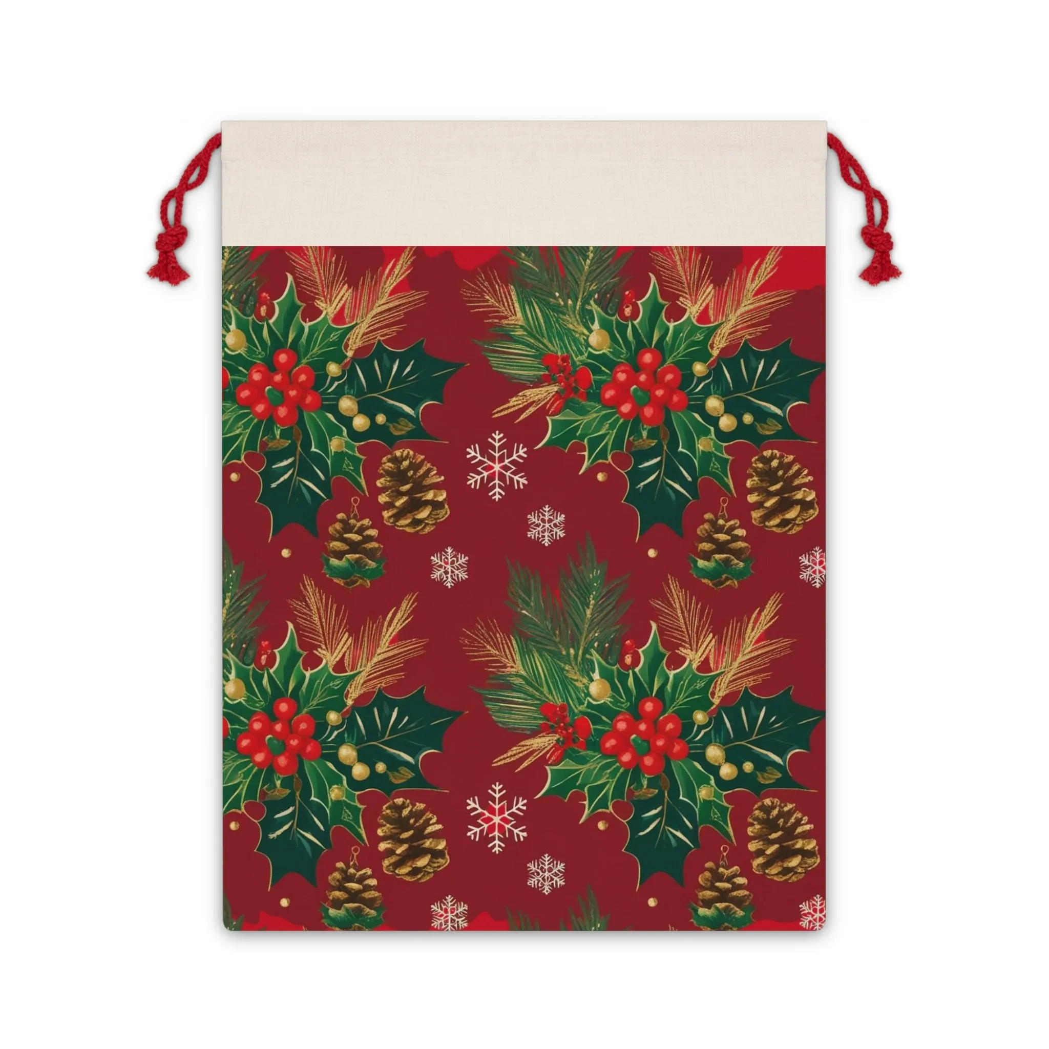 Electronic Cloud Holly Wreath Gift Bag – Elegant Holiday Charm for Your Gifts!
