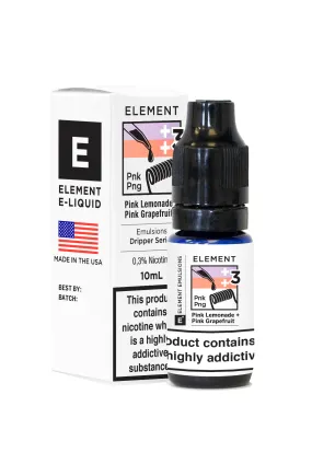 Element Emulsions Pink Lemonade   Pink Grapefruit High VG ELiquid