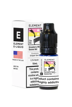 Element Emulsions Strawberry Whip   Banana Nut High VG ELiquid