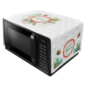 FABKUC Microwave/Oven Top Cotton Cover with 2 Utility Pockets, Splash-Proof, Dustproof Washer Dryer Cover (Little Bee)
