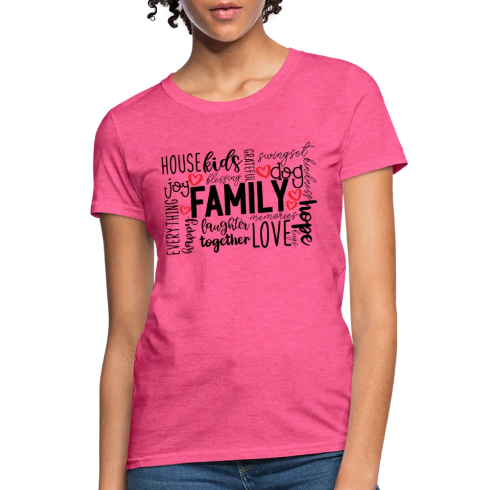 Family Women's T-Shirt (Wordart Cloud)