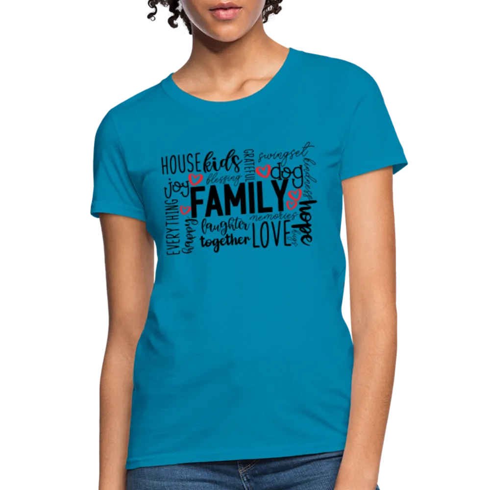 Family Women's T-Shirt (Wordart Cloud)