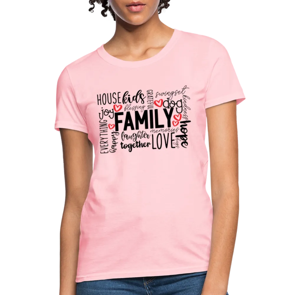 Family Women's T-Shirt (Wordart Cloud)