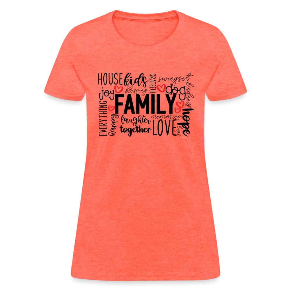 Family Women's T-Shirt (Wordart Cloud)