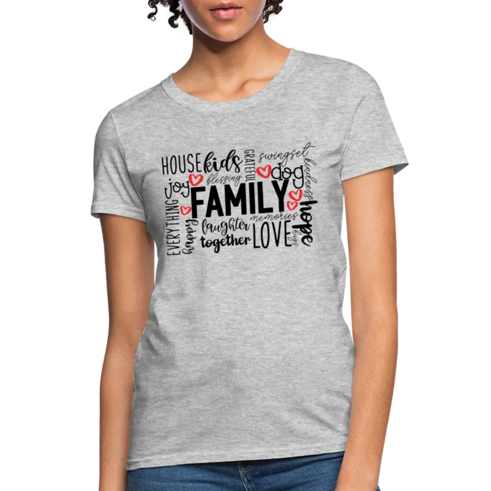 Family Women's T-Shirt (Wordart Cloud)