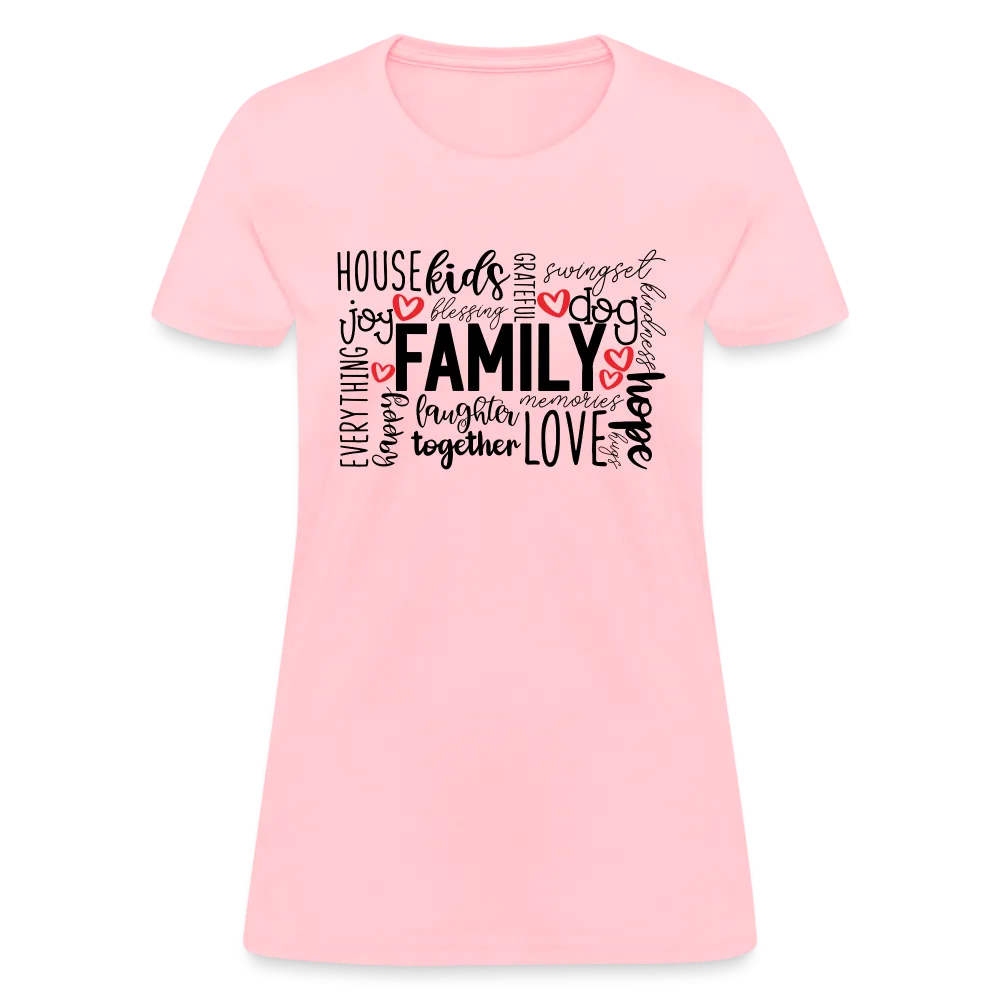Family Women's T-Shirt (Wordart Cloud)