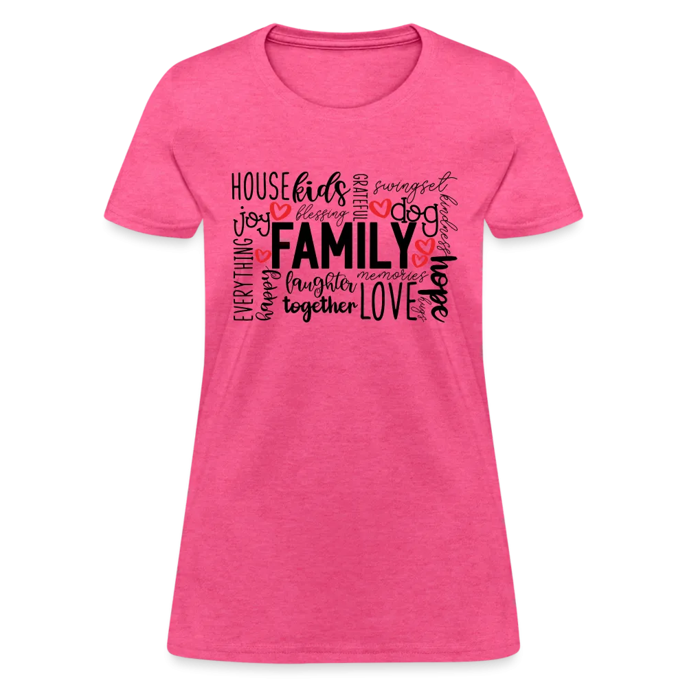 Family Women's T-Shirt (Wordart Cloud)