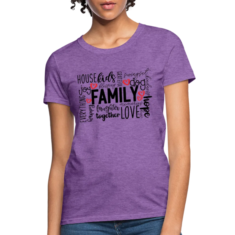 Family Women's T-Shirt (Wordart Cloud)