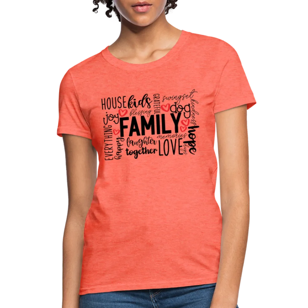 Family Women's T-Shirt (Wordart Cloud)