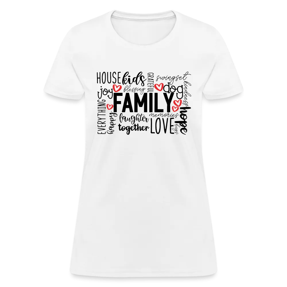 Family Women's T-Shirt (Wordart Cloud)