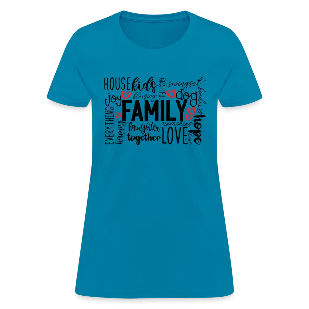 Family Women's T-Shirt (Wordart Cloud)