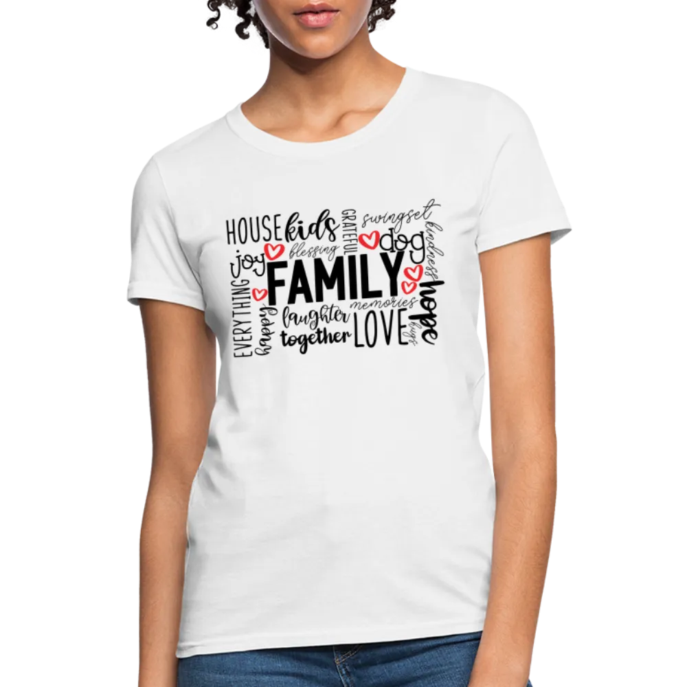 Family Women's T-Shirt (Wordart Cloud)