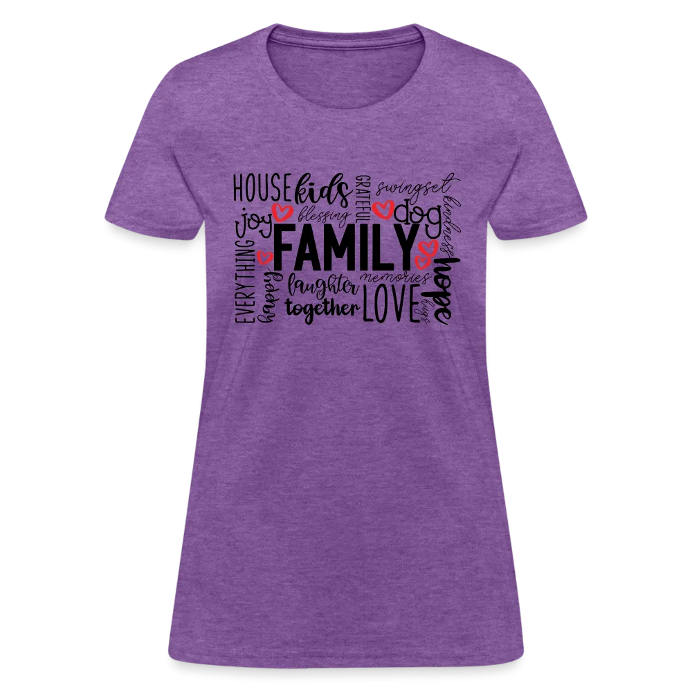 Family Women's T-Shirt (Wordart Cloud)