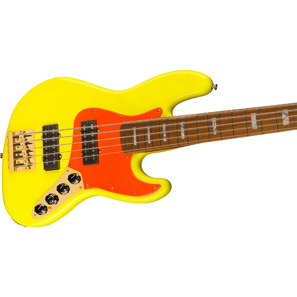 Fender MonoNeon Jazz Bass® V, Maple Fingerboard, Neon Yellow