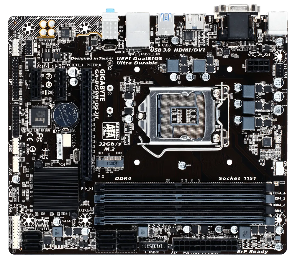 GIGABYTE GA-B150M-DS3H LGA 1151 socket INTEL Micro-ATX Motherboard ddr4 usb3.0 M.2 4 memory slots