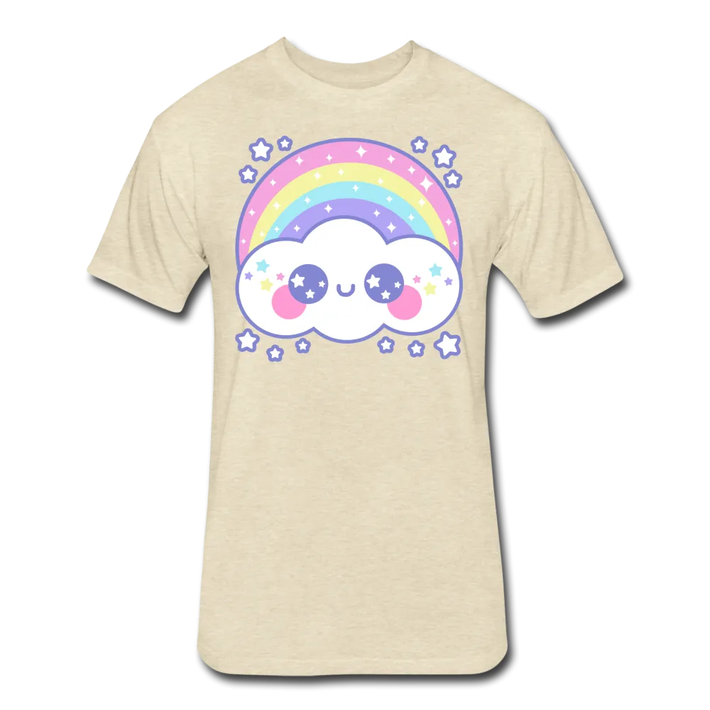 Happy Rainbow Cloud Fitted Cotton/Poly T-Shirt