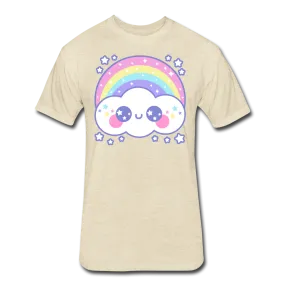 Happy Rainbow Cloud Fitted Cotton/Poly T-Shirt
