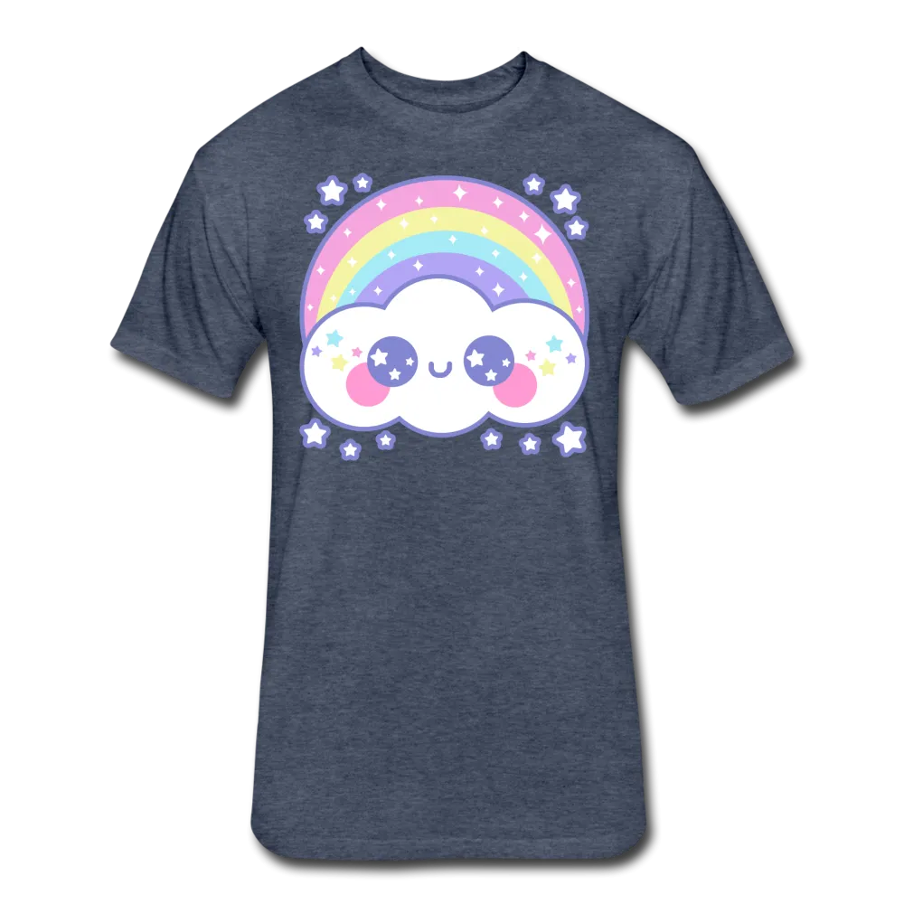 Happy Rainbow Cloud Fitted Cotton/Poly T-Shirt