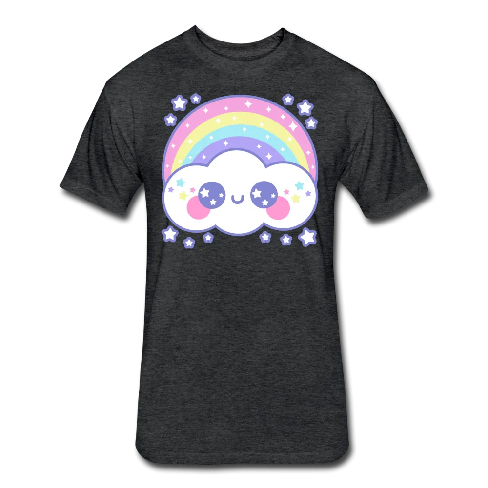 Happy Rainbow Cloud Fitted Cotton/Poly T-Shirt