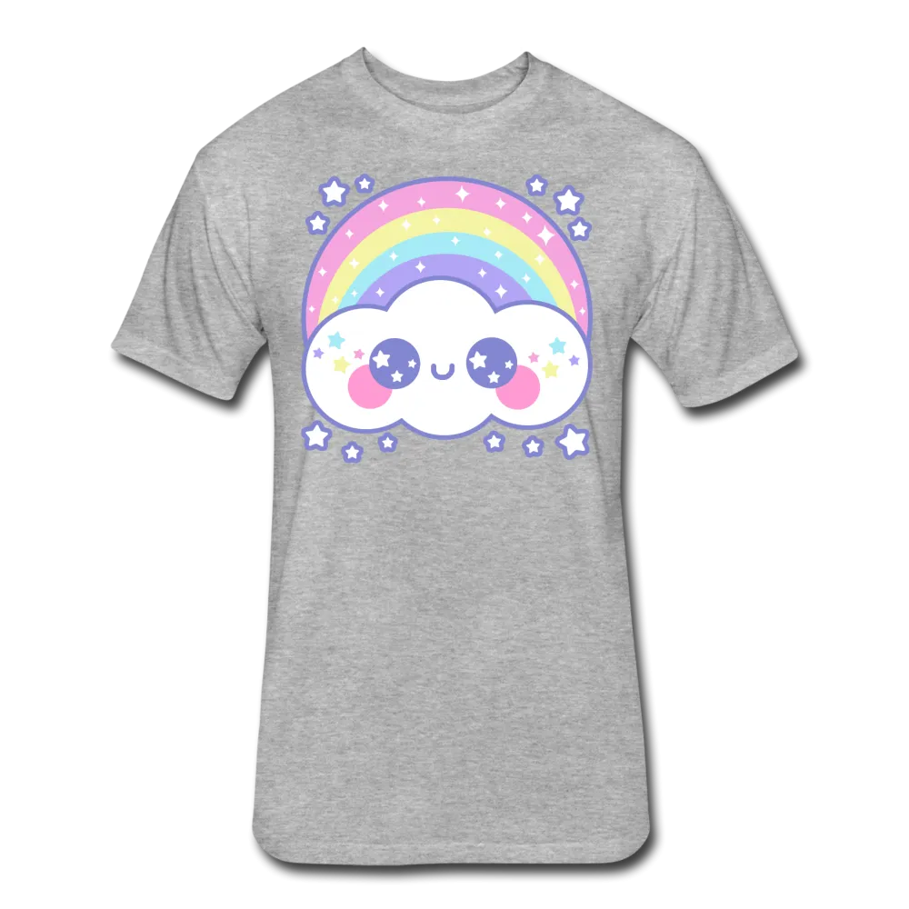 Happy Rainbow Cloud Fitted Cotton/Poly T-Shirt