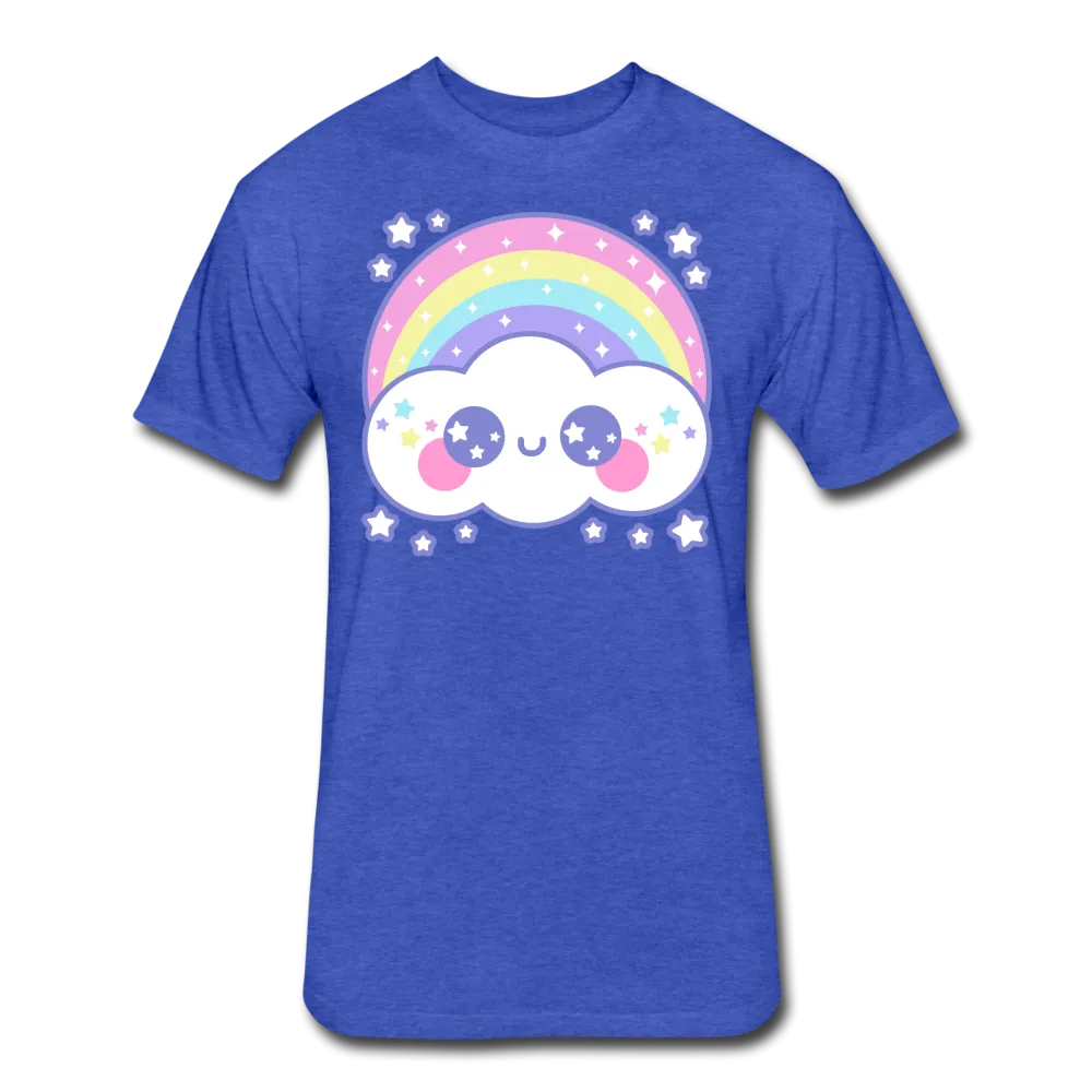 Happy Rainbow Cloud Fitted Cotton/Poly T-Shirt