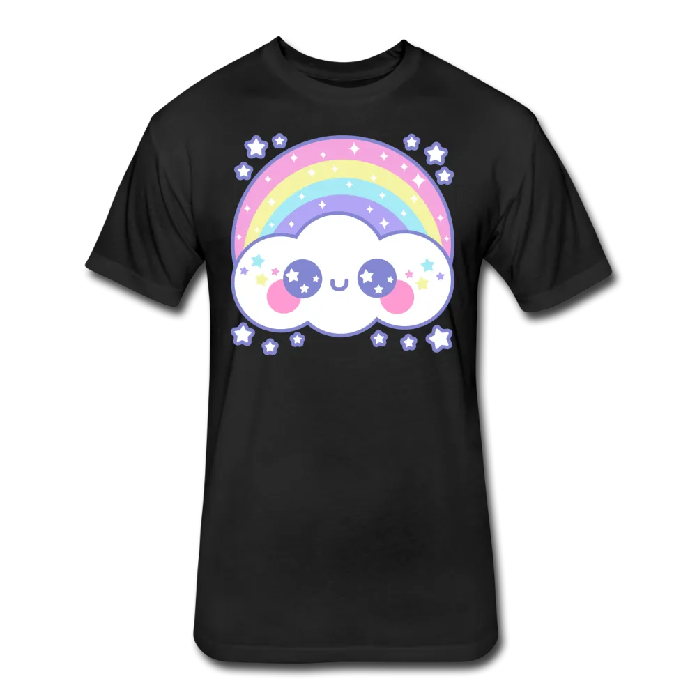 Happy Rainbow Cloud Fitted Cotton/Poly T-Shirt